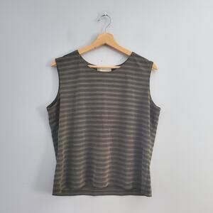 Casual Corner Sleeveless Striped Top XL